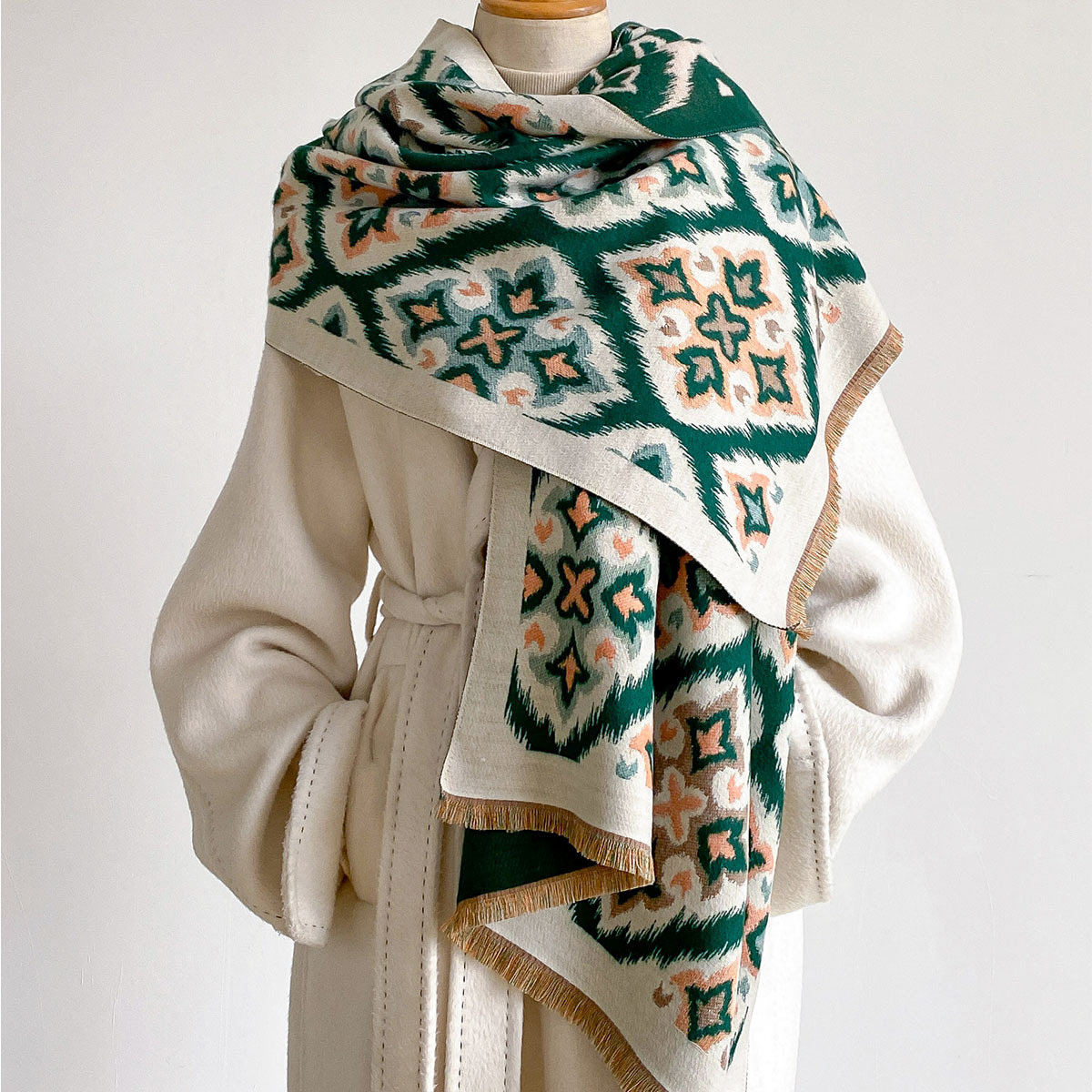 Women Reversible Imitation Cas - Woven Scarf Blanket recension och pris