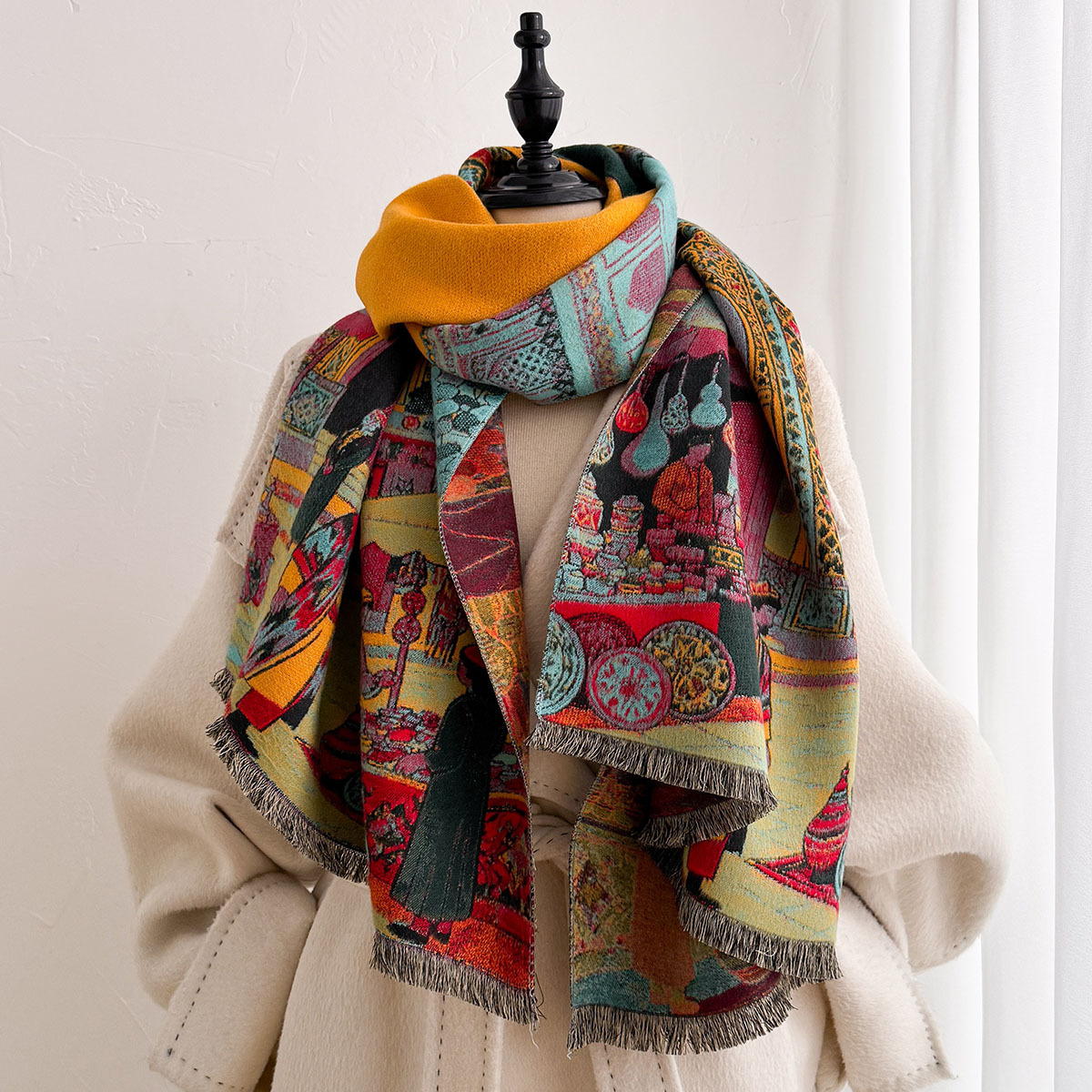 Women Imitation Cashmere Scarf - Woven Scarf Blanket recension och pris